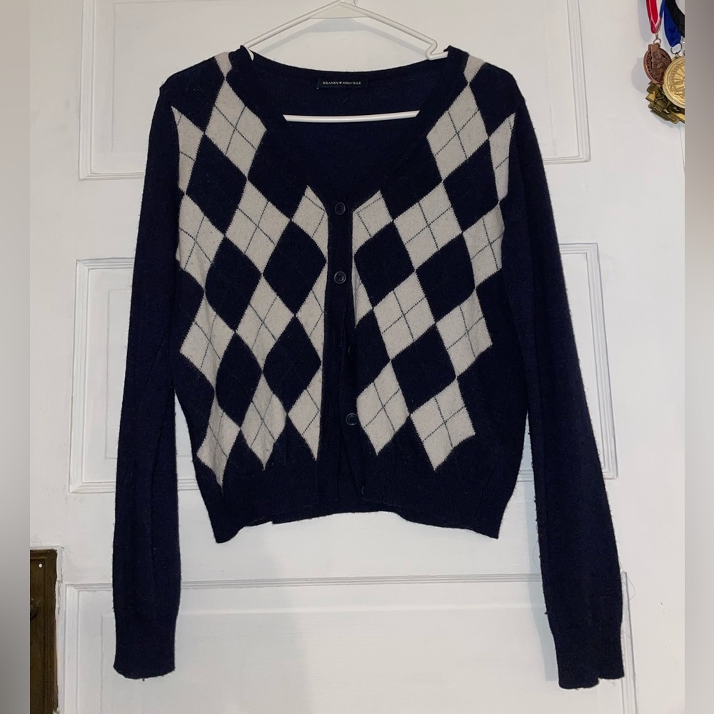 Brandy Melville Cardigan Navy and White